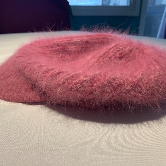 Pink Angora/ Nylon /Wool blend baseball cap - Picture 2 of 4